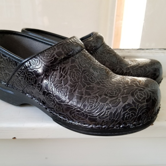 dansko embossed clogs